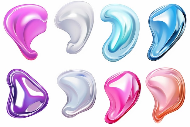 Conjunto de elementos gráficos modernos abstractos Formas y líneas de colores dinámicos Banderas abstractas gradientes con formas líquidas fluidas Plantilla para el diseño de un folleto de logotipo o presentación