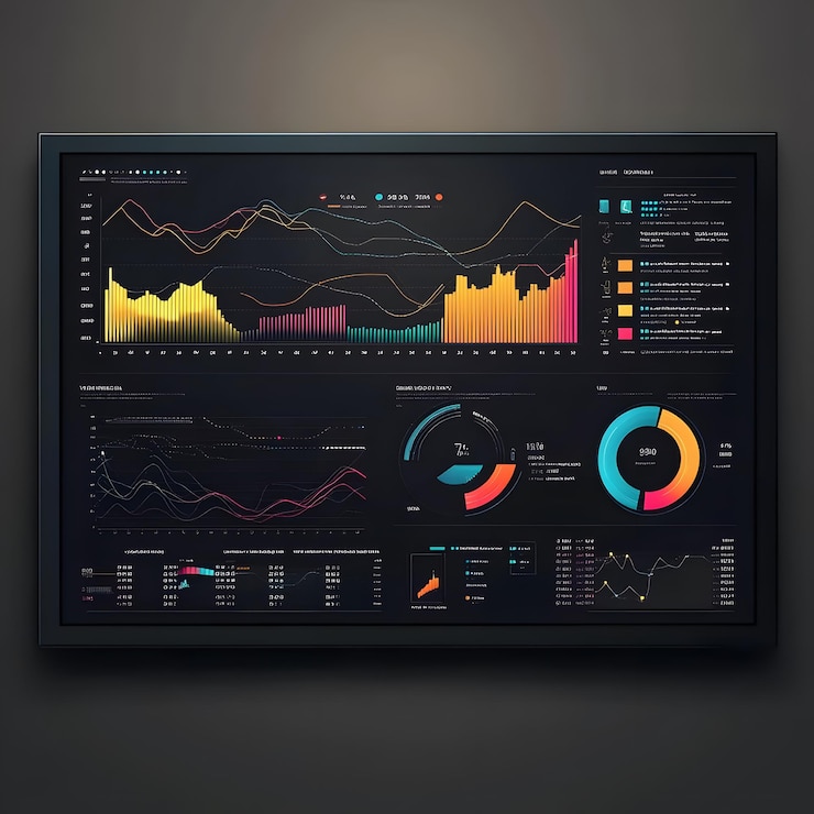 Foto conjunto de elementos de tablero de infografía digital