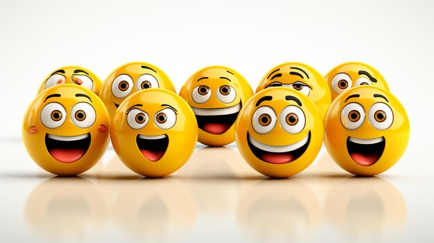 conjunto de emoticones divertidos con huevos amarillos