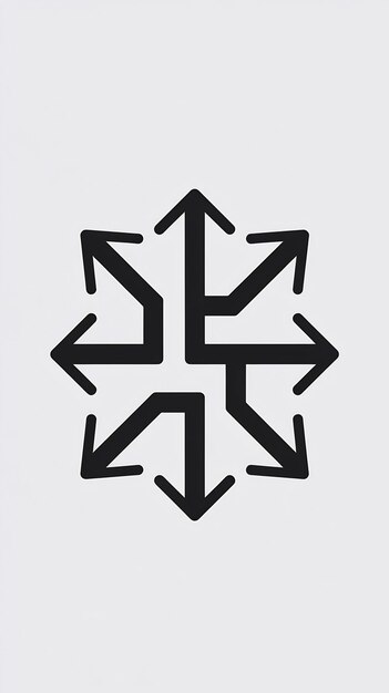 Conjunto de flechas múltiples simples Diseño vectorial de signos de flecha de seis vías