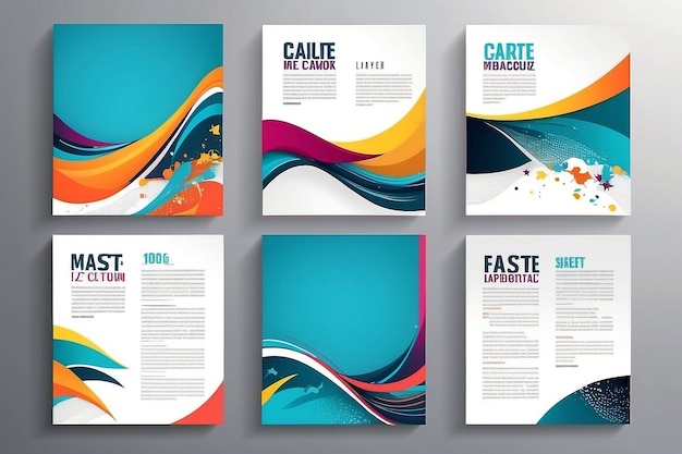 Conjunto de fondo de diseño vectorial abstracto para la lista de diseño de plantillas de arte maqueta de página principal