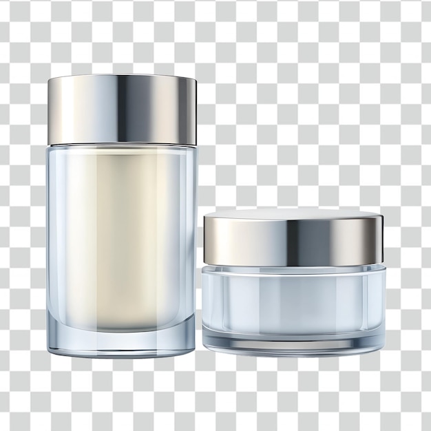 Conjunto de frascos y botellas de crema cosmética