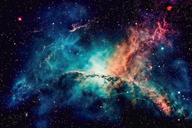 Foto conjunto de galaxias en el universo creado con tecnología de ia generativa