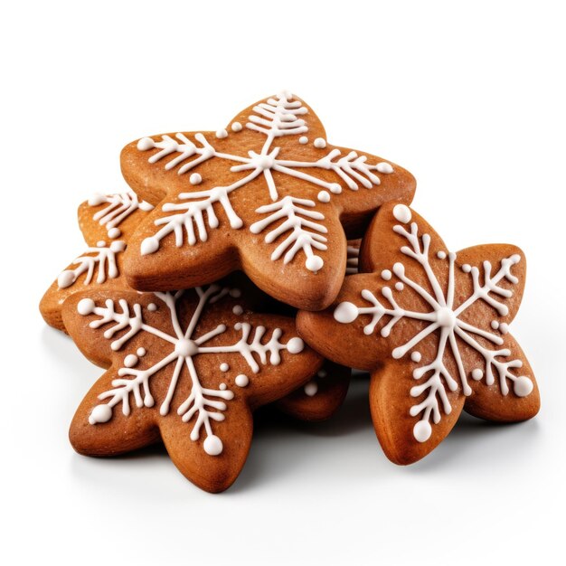 Conjunto de galletas de pan de jengibre personalizado aislado en fondo blanco IA generativa