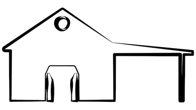 Foto conjunto de graneros y casas agrícolas aislados en fondo blanco vector clipart rural