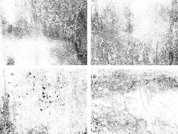 Conjunto de grunge blanco y negro textura de superposición de angustia superficie polvo y pared sucia áspera