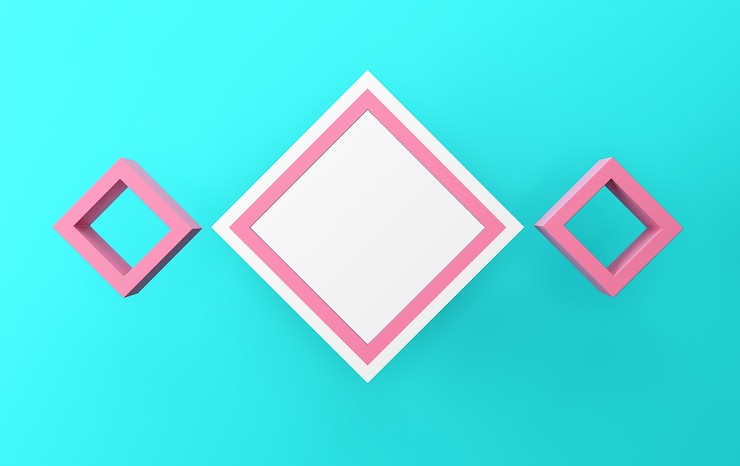 Foto conjunto de grupo de formas geométricas abstractas de color, banner, representación 3d, escena con formas geométricas