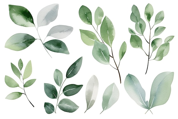 Un conjunto de hojas y ramas verdes con la palabra oliva en ellas.