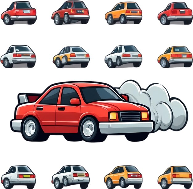 Foto conjunto de iconos de automóviles