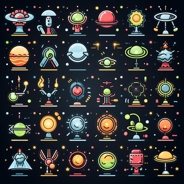 Conjunto de iconos de ciencia