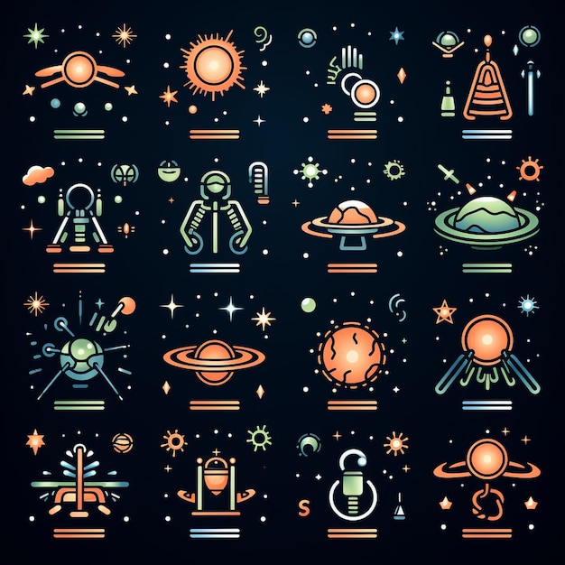 Conjunto de iconos de ciencia