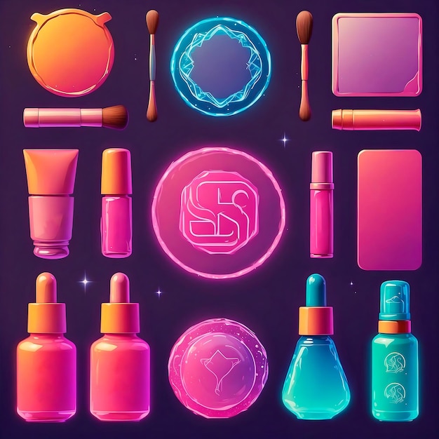 Conjunto de iconos de cosméticos