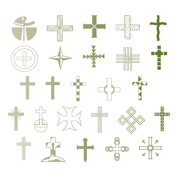 conjunto de iconos cristianos elementos efecto gradiente foto conjunto vectorial jpg