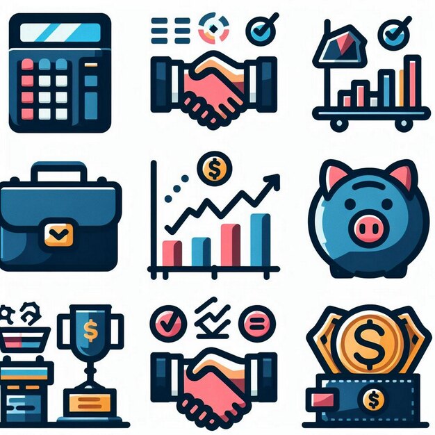 conjunto de iconos financieros