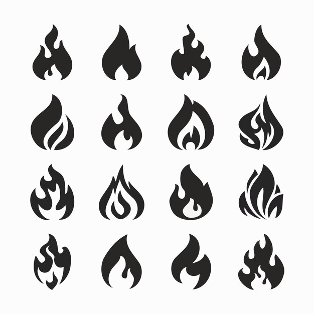 Conjunto de iconos de fuego