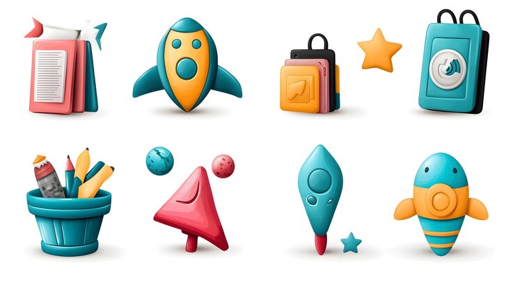 Foto conjunto de iconos multiusos mockup para satisfacer las necesidades creativas