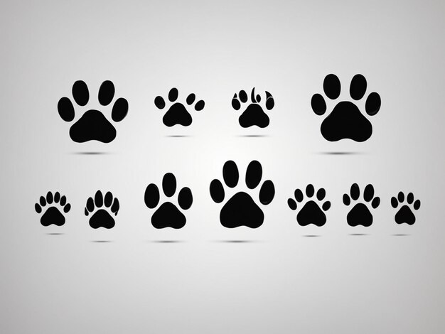 Foto conjunto de iconos de patas ilustración de huellas de patas signo y símbolo de patas de perro o gato