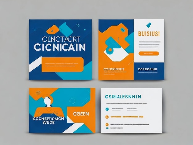 Foto conjunto de identidad de marca completa tres tarjetas de visita o plantilla de tarjeta de visita negocios profesionales modernos