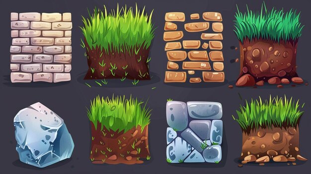 un conjunto de ilustraciones diferentes para un juego llamado el juego