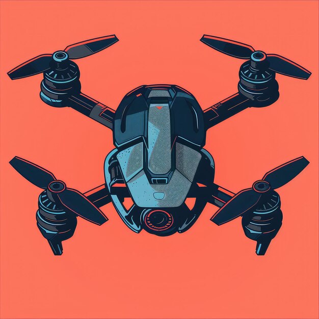 Foto conjunto de ilustraciones vectoriales de drones