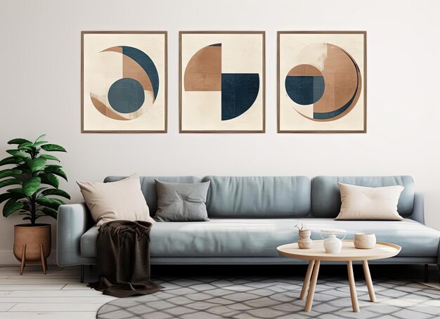 conjunto de impresión de arte de pared geométrica simple y mínima