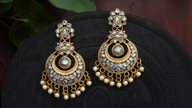 Conjunto de joyas indias con pendiente