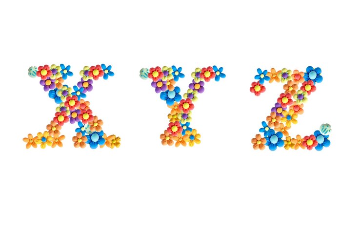 Foto un conjunto de letras para el diseño del título o texto completo diseño único de plastilina hecho a mano en 3d en forma de flores aireadas el alfabeto es floral y colorido