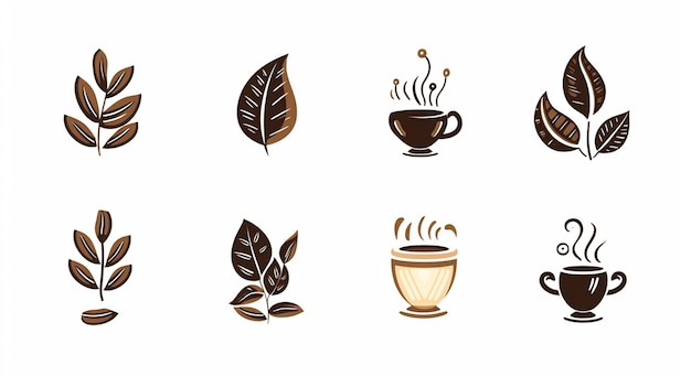 Conjunto de logotipos de café