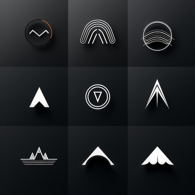 Foto conjunto de logotipos colección de ideas de marca moderna y creativa para empresas comerciales logotipos simples minimalistas