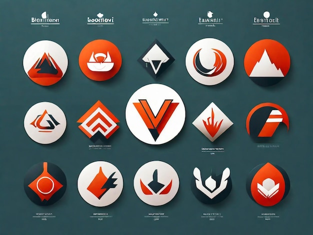 Foto conjunto de logotipos moderna y creativa colección de ideas de marca para empresas de negocios logotipos simples minimalistas