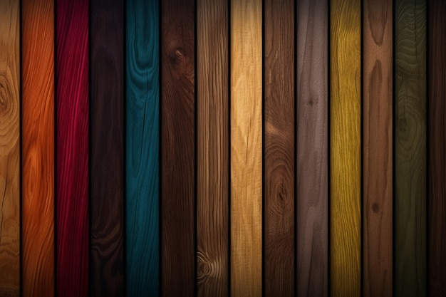 Conjunto de madera con diferentes colores