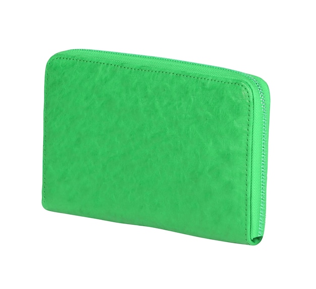 Conjunto de manicura caso verde cerrado aislado sobre fondo blanco