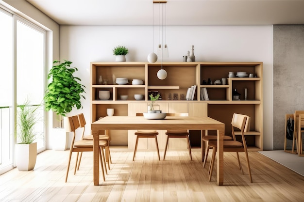 Foto un conjunto de mesas y sillas en un moderno interior de restaurante brillante