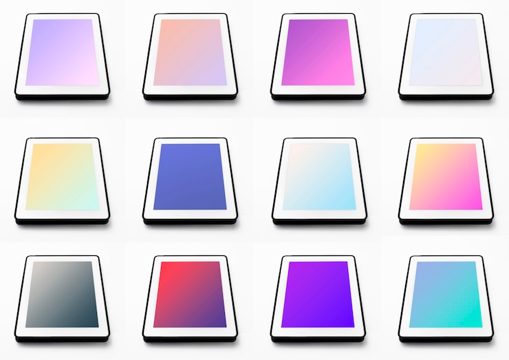 Foto conjunto moderno tabletas digitales primer plano aislado en blanco