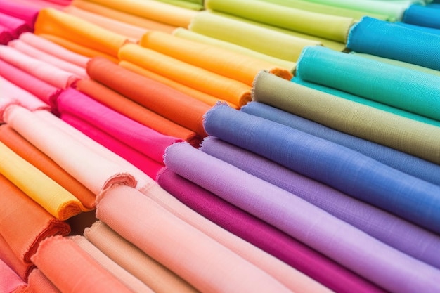 Un conjunto de muestras de tela coloridas para la fabricación de alpargatas