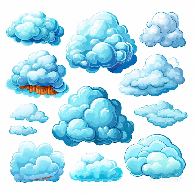 Conjunto de nubes de dibujos animados