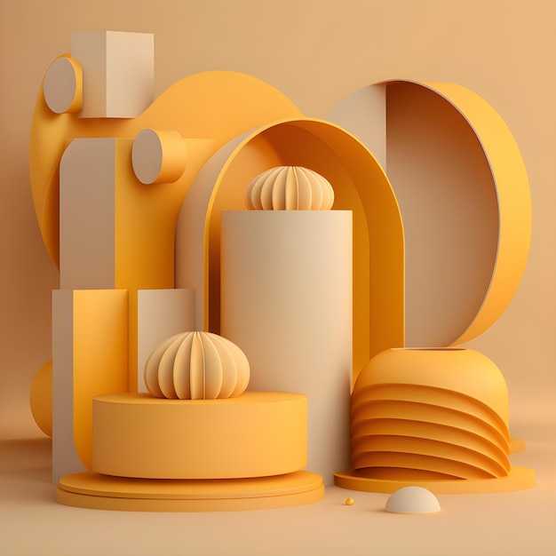 Un conjunto de objetos naranjas con la palabra "en la parte superior".