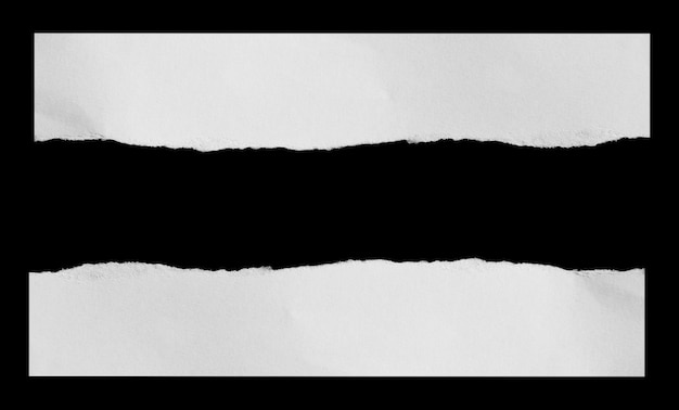 Conjunto de papel rasgado aislado sobre fondo negro