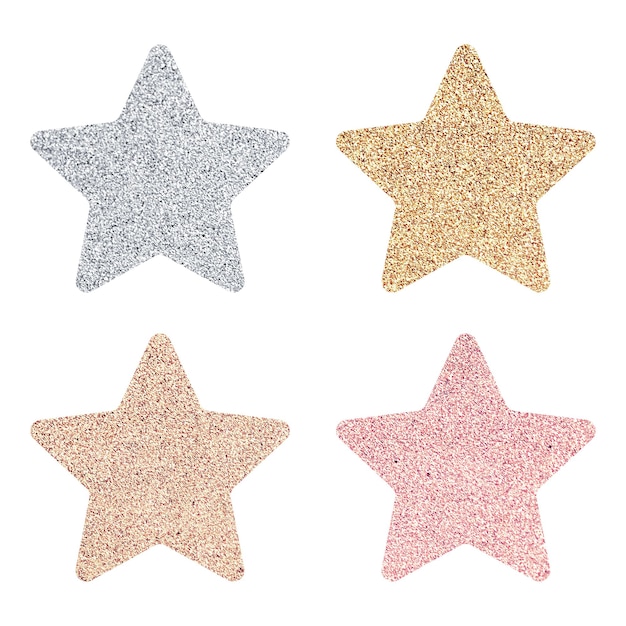 Conjunto de pegatinas de estrellas brillantes png transparente