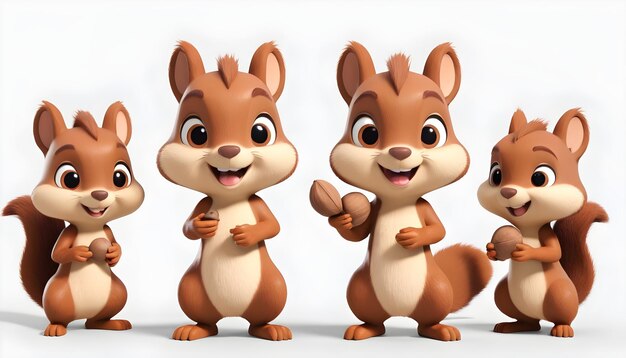 Conjunto de personajes 3D SQUIRRELL SQUIRELL