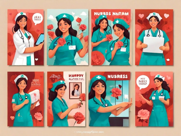 Foto conjunto de personajes de médicos avatares íconos aislados coloridos de mujeres médicos ilustraciones sobre el tema de la medicina y la salud