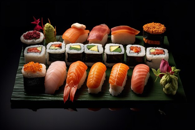 conjunto de piezas de sushi