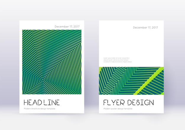 Conjunto de plantillas de diseño de cubierta mínima Resumen verde