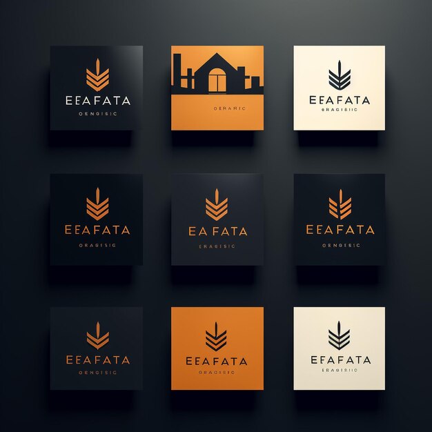 Foto conjunto de plantillas de diseño de logotipos inmobiliarios creativos de colección