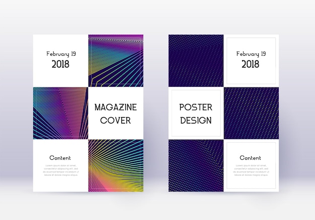 Conjunto de plantillas de diseño de portada empresarial Rainbow abstra