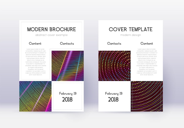 Conjunto de plantillas de diseño de portada empresarial Rainbow abstra