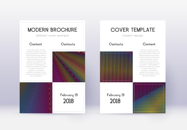 Conjunto de plantillas de diseño de portada empresarial Rainbow abstra