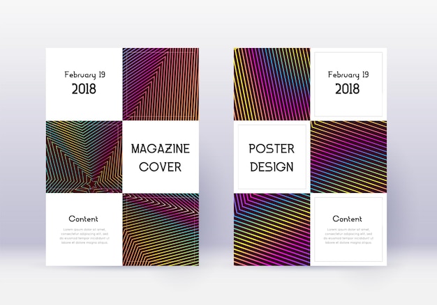 Conjunto de plantillas de diseño de portada empresarial Rainbow abstra