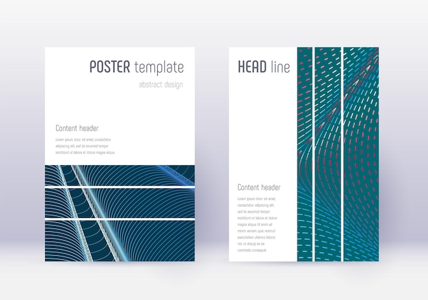 Conjunto de plantillas de diseño de portada geométrica Resumen rojo