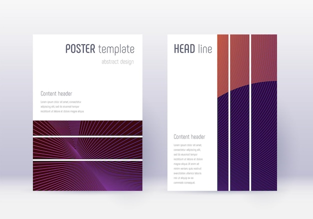Conjunto de plantillas de diseño de portada geométrica Violeta abstra
